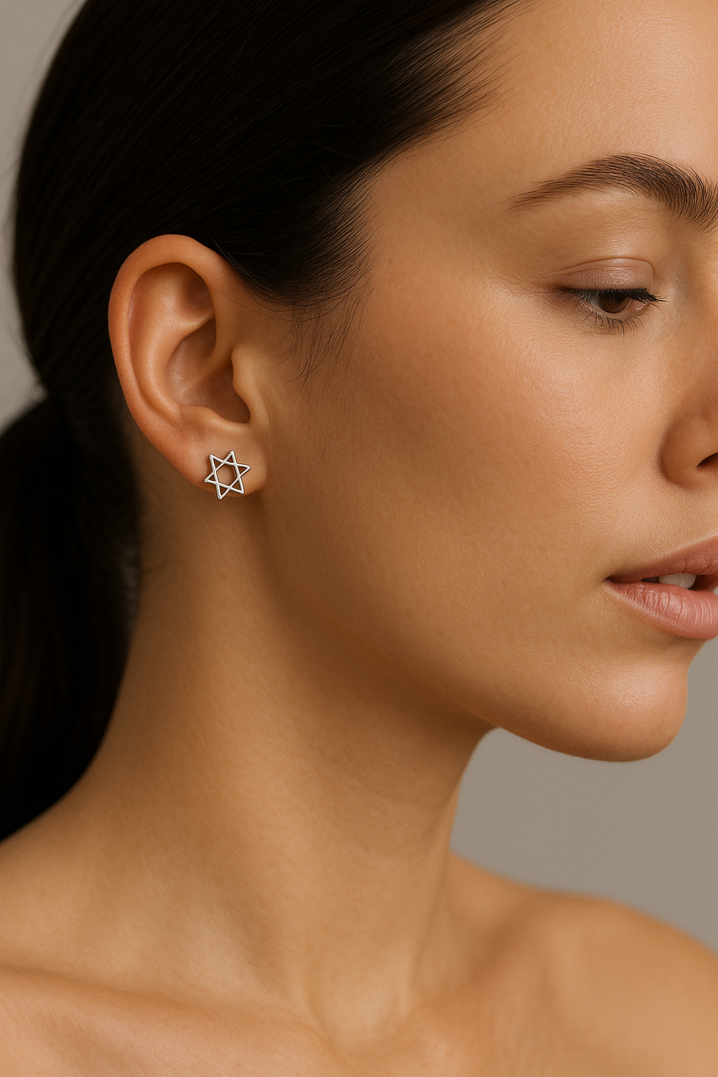 Six Pointed Star Sterling Silver Stud Earrings