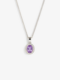 Light Purple Solitaire Sterling Silver Necklace
