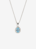 Light Blue Solitaire Sterling Silver Necklace