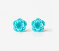 Sparkling Sea Blue Flower Earrings