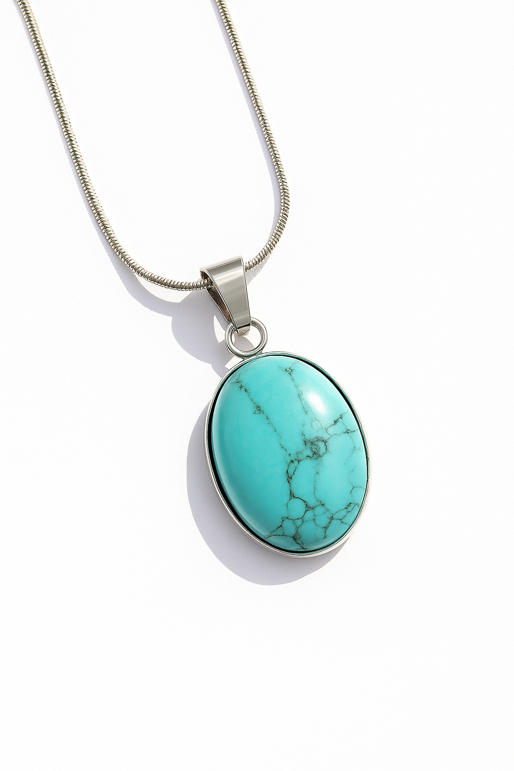 Turquoise Stainless Steel Pendant Necklace