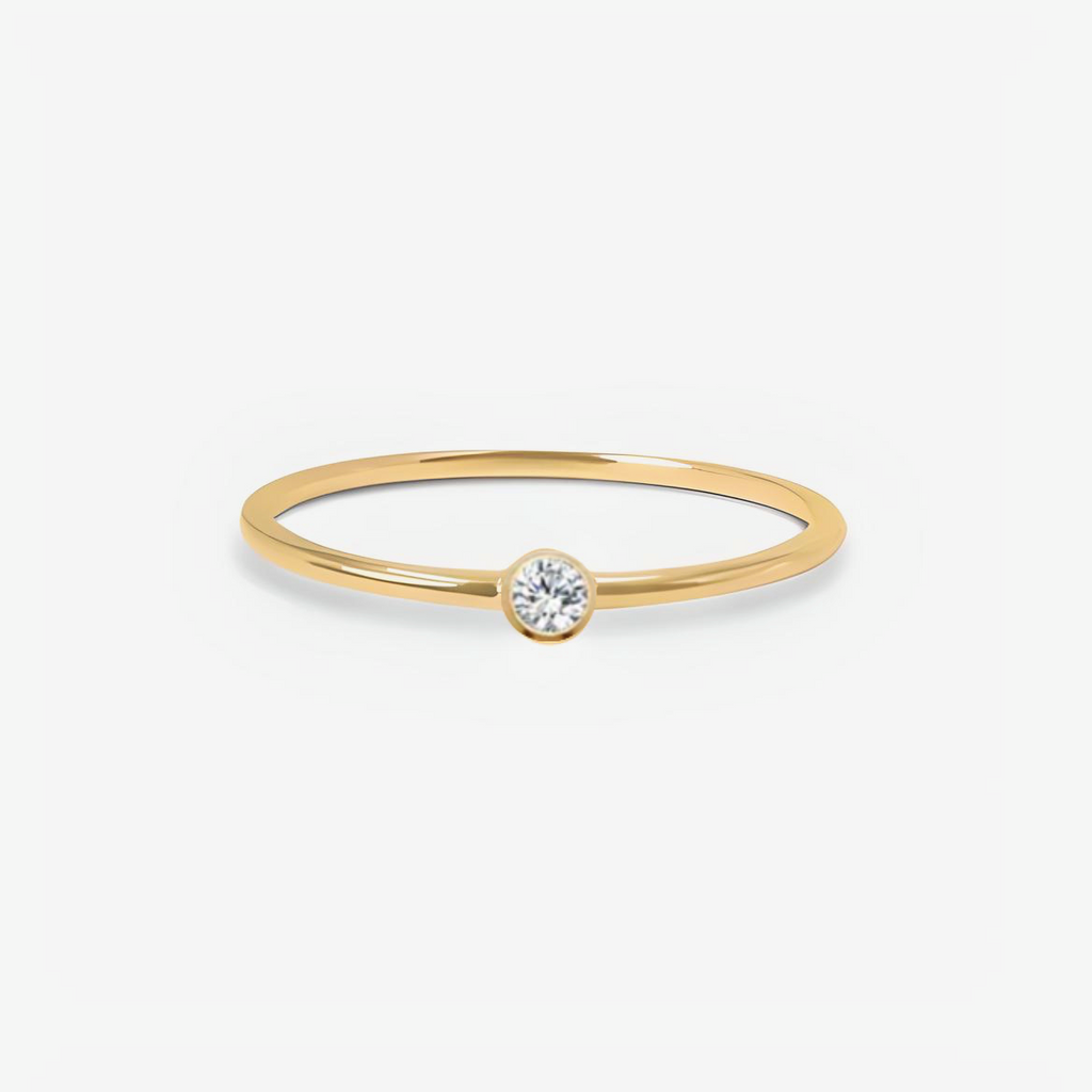 Delicate White Birthstone Stack Ring
