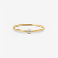 Delicate White Birthstone Stack Ring