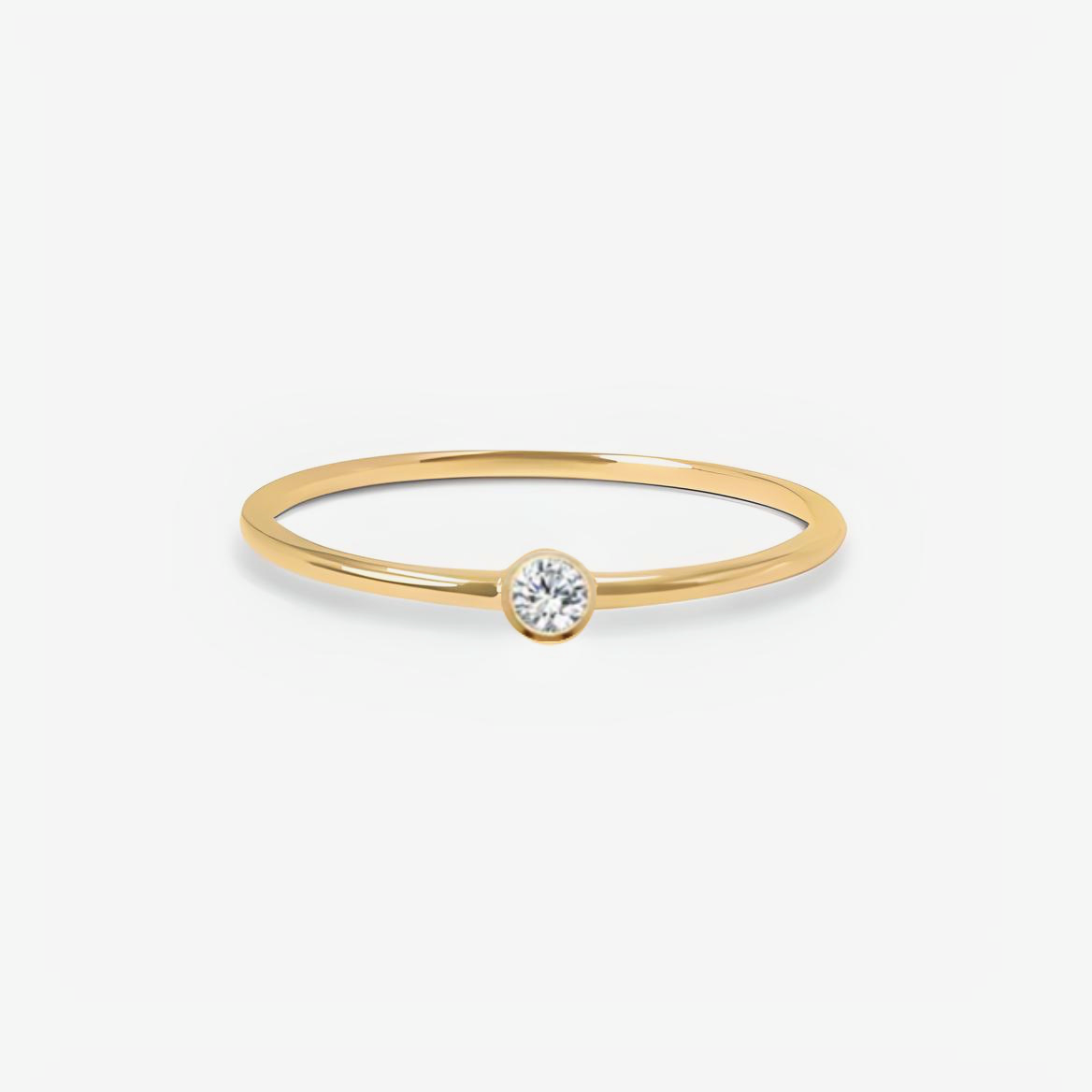 Delicate White Birthstone Stack Ring