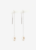 Sterling Silver and Pink Pearl Threader Earrings
