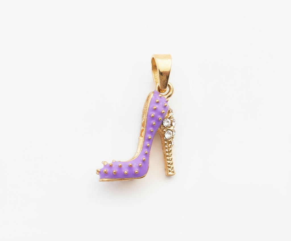 Dainty Shoe Pendant in Purple