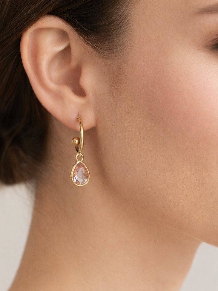 Light Champagne Semi Hoop Earrings