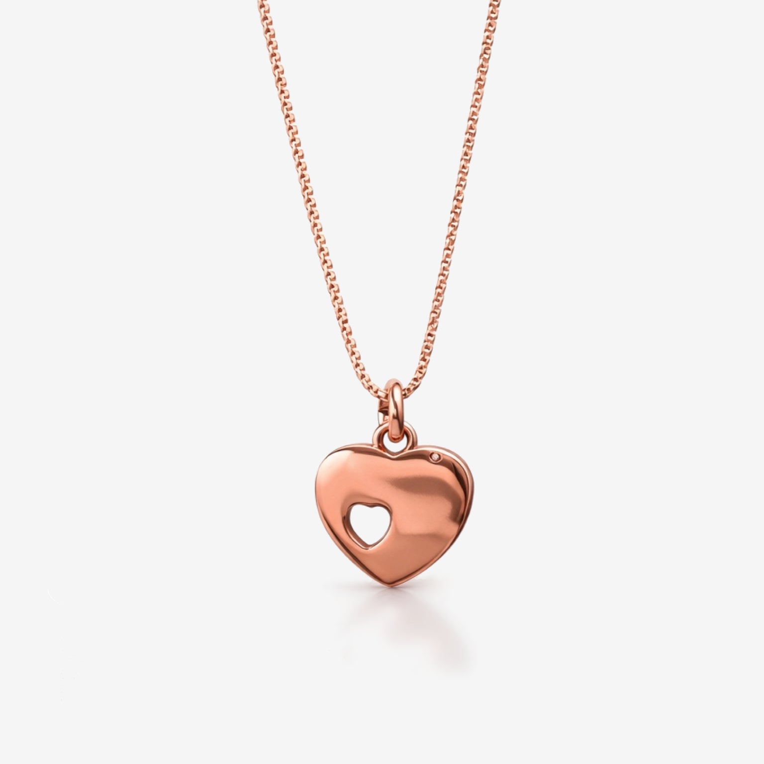 Heart with a Heart Rose Gold Necklace