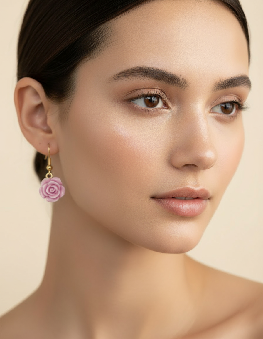 Light Purple Flowers Drop Earrings