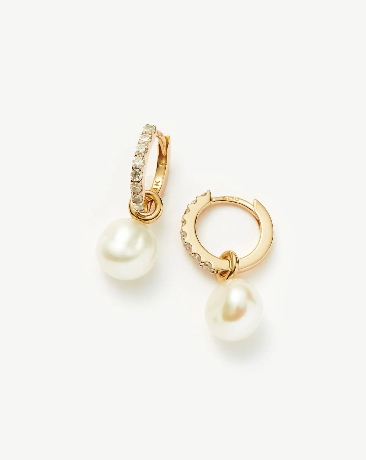 White Seashell Pearl Earring Charms- Large