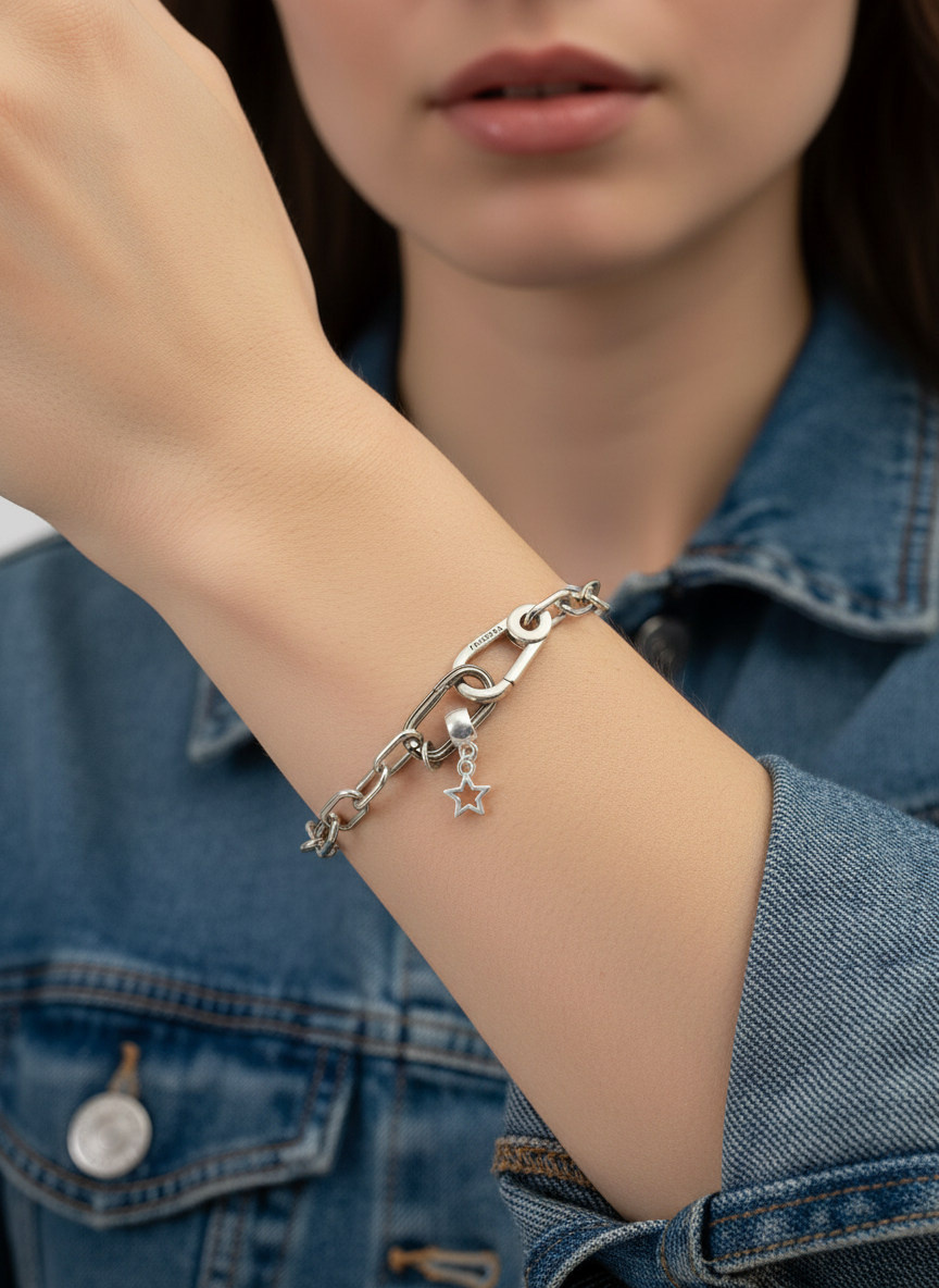 Silver Star Mini Bracelet Charm