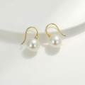 Large Pearl Drop Gold Plated Earrings