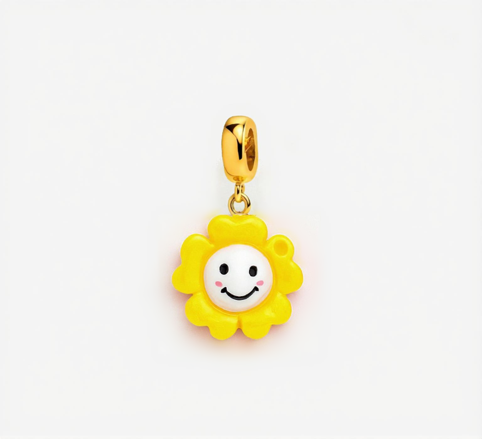 Smiley Flower Bracelet Charm in Yellow