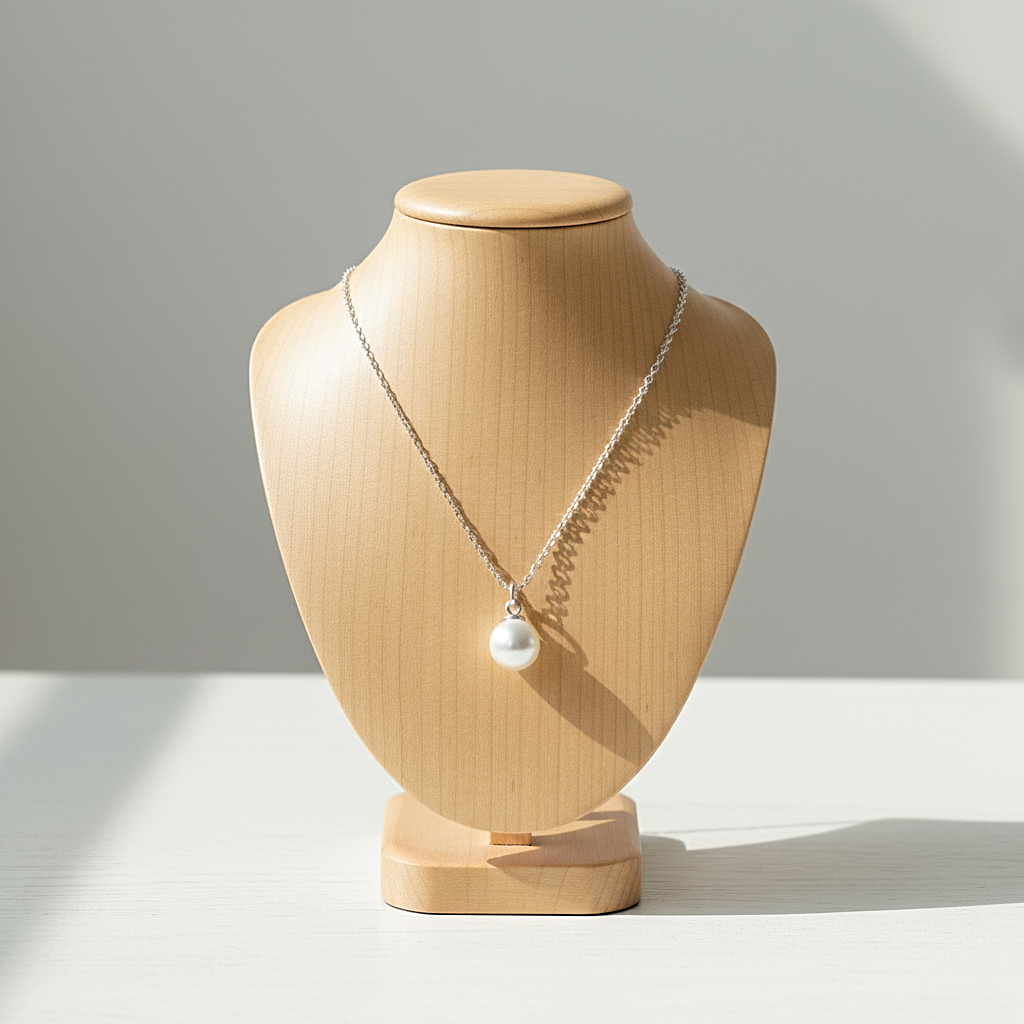 Seashell Pearl Sterling Silver Necklace