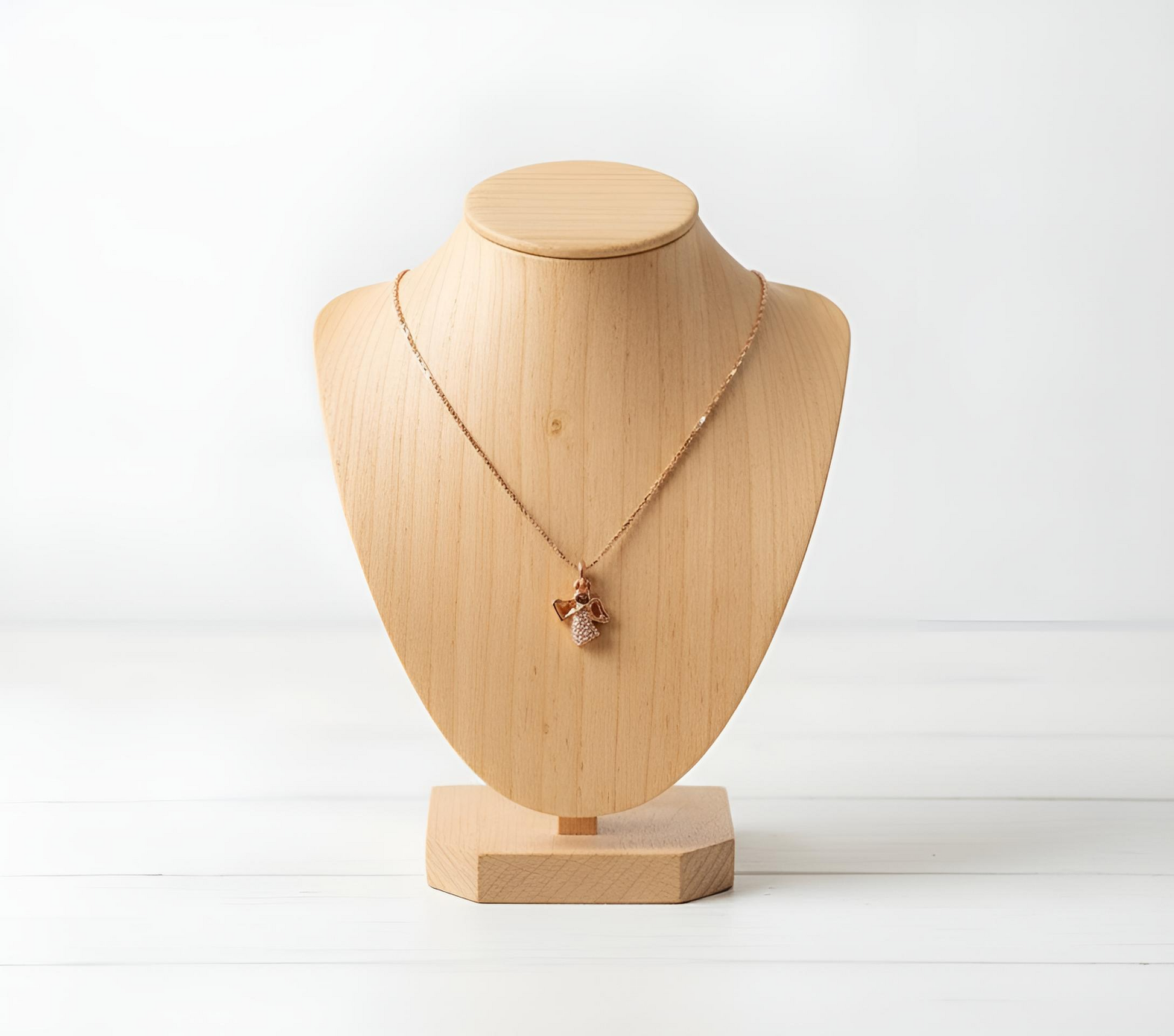 Gentle Angel Pendant Rose Gold Necklace