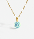 Small Light Blue Flower Pendant Necklace