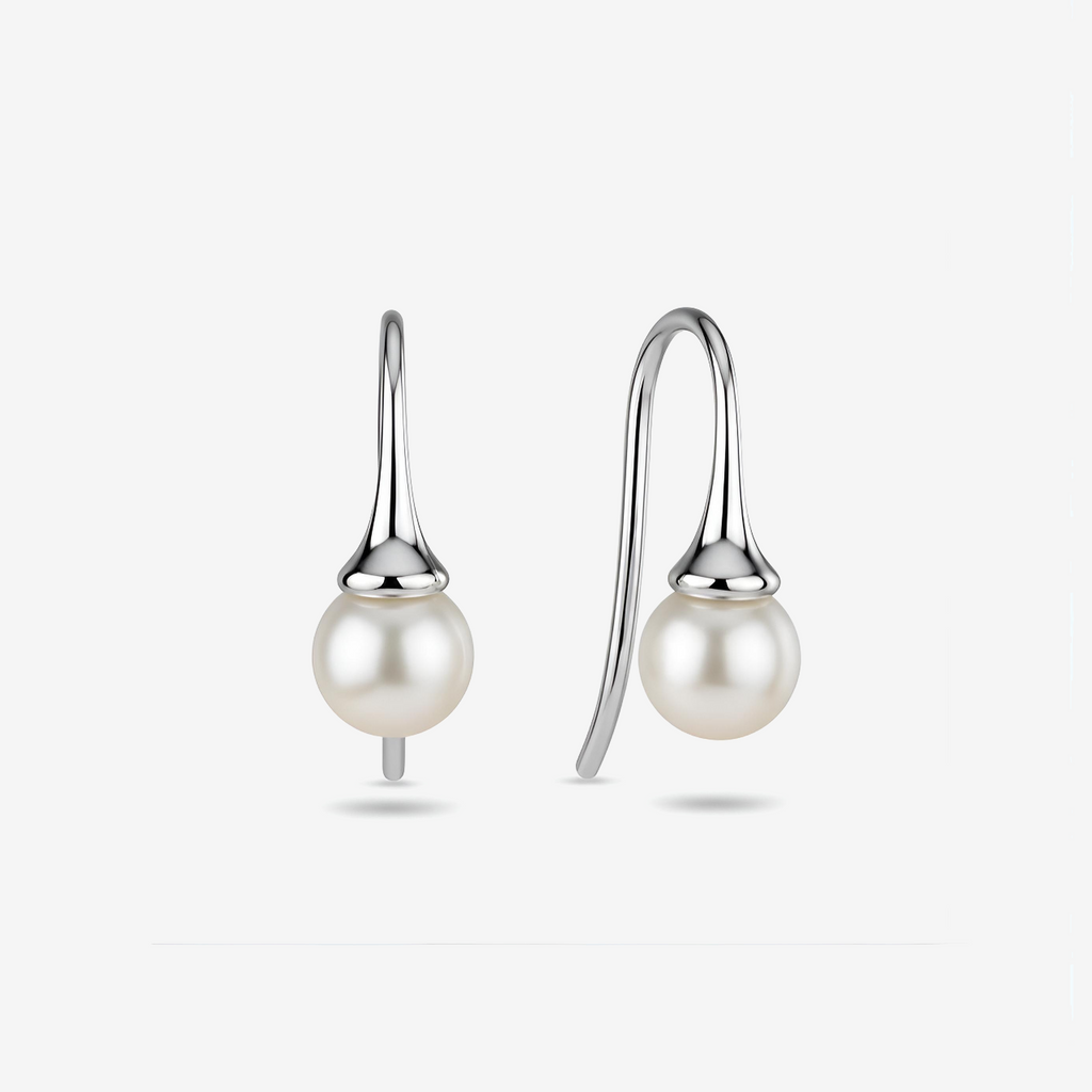 Classic Pearl Drop Earrings in  Sterling Silver
