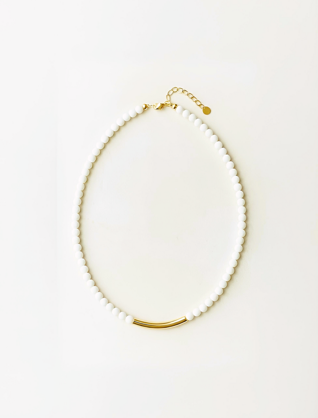 White Nephrit Gemstrone Necklace