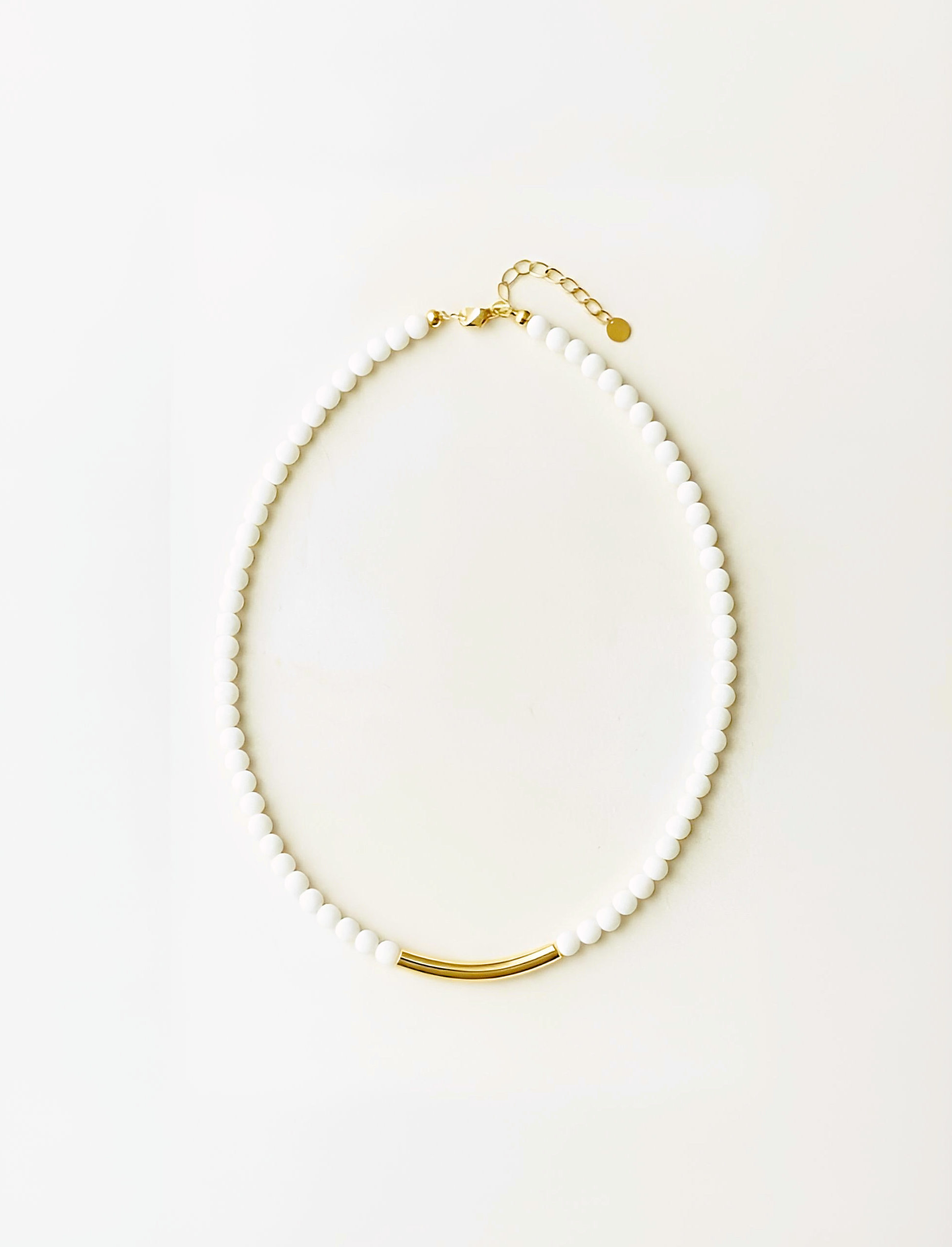 White Nephrit Gemstrone Necklace