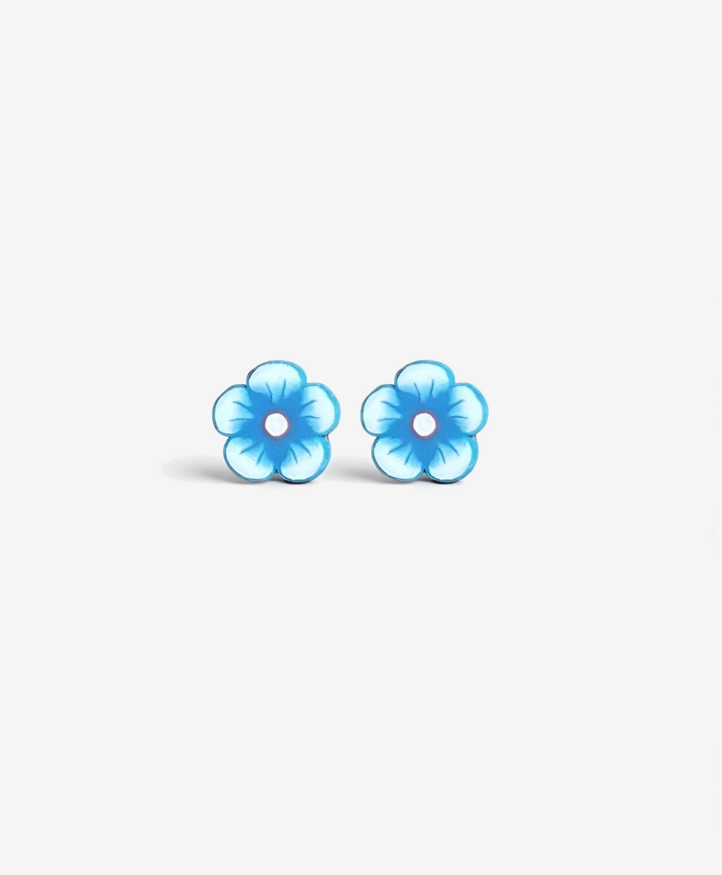 Mini Blue and White Flower Earrings