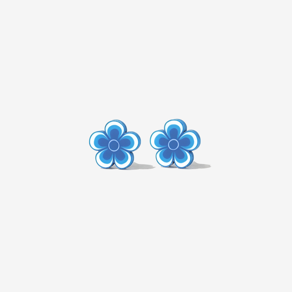 Mini Blue Daisy Stud Earrings