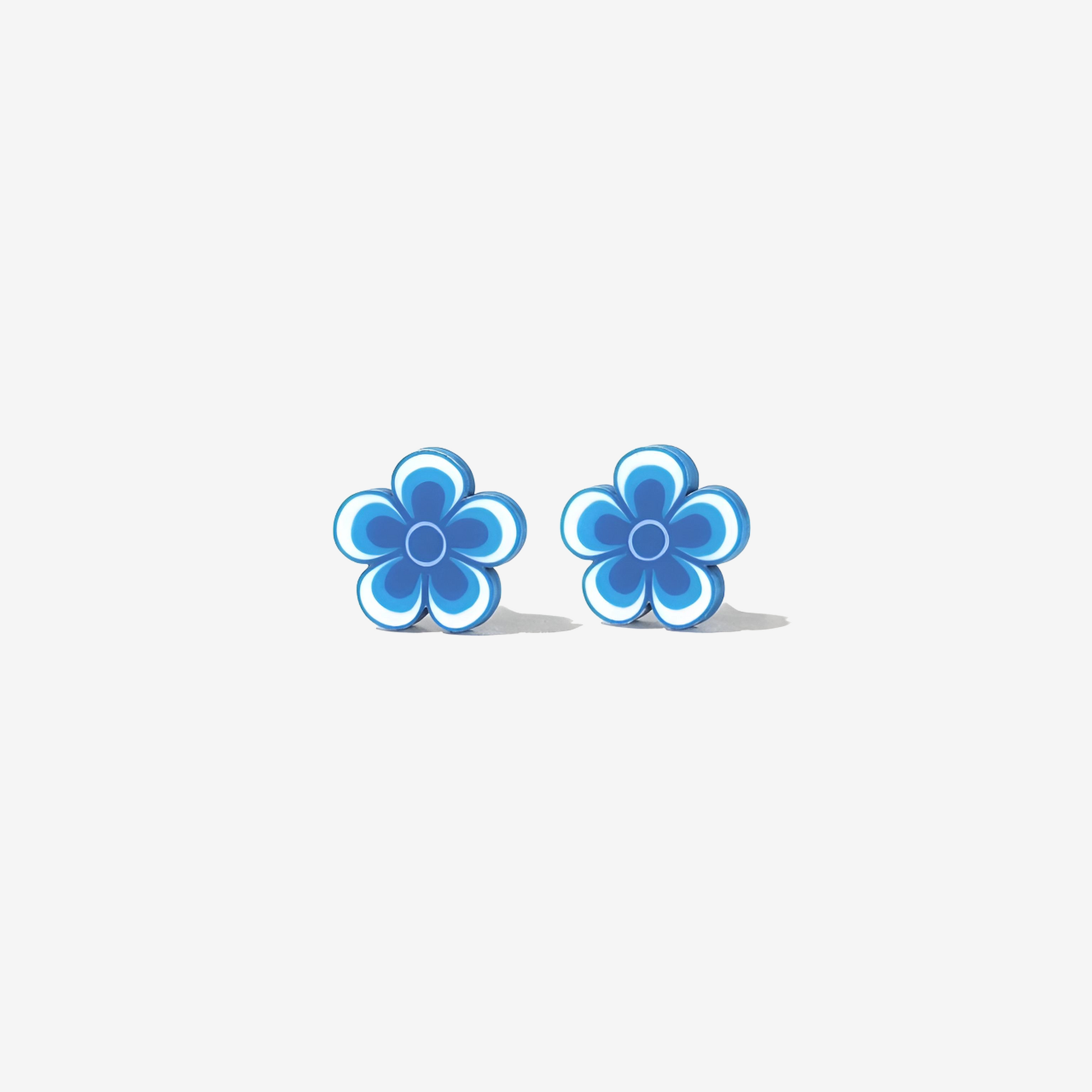 Mini Blue Daisy Stud Earrings