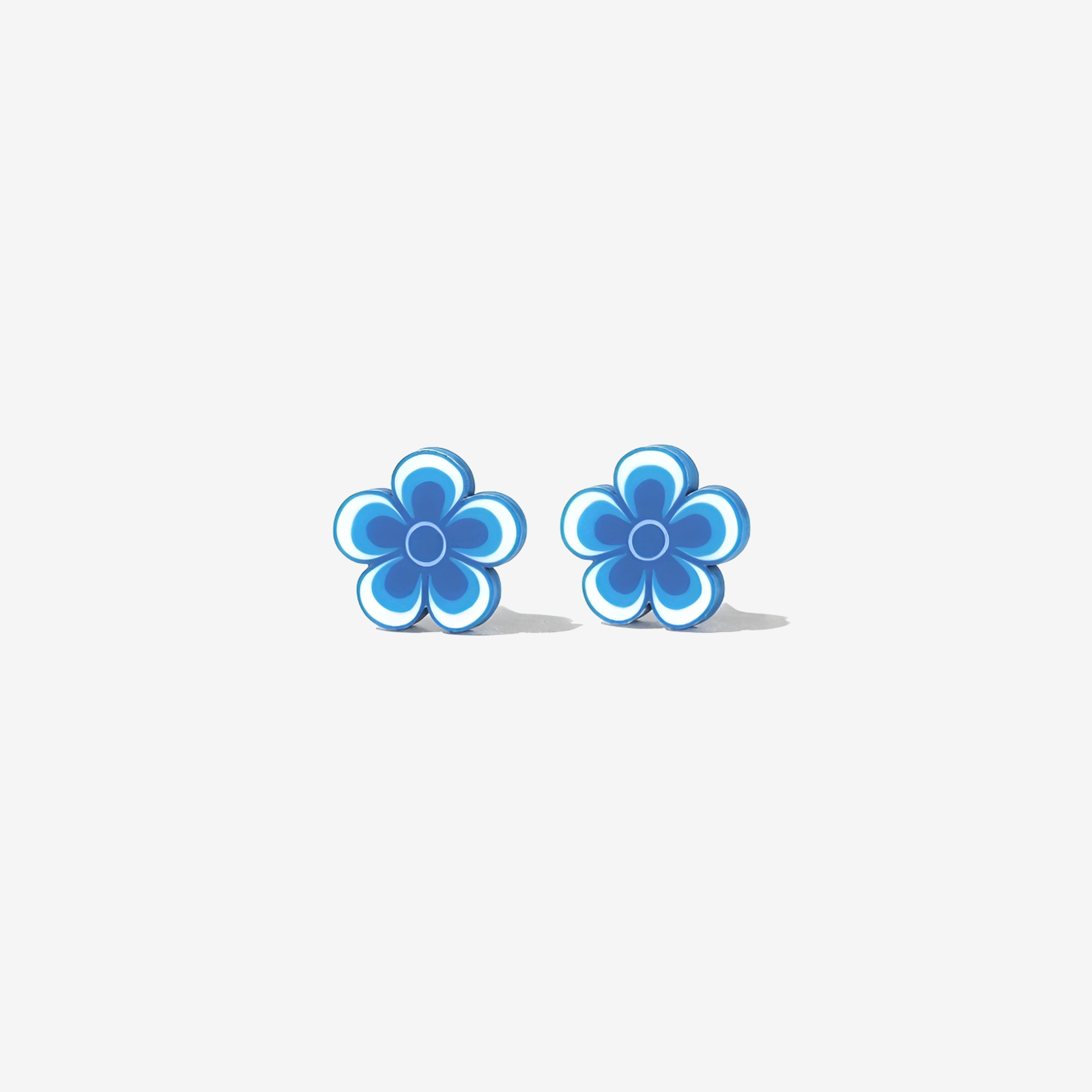 Mini Blue Daisy Stud Earrings