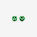 Green Smiley Stud Earrings