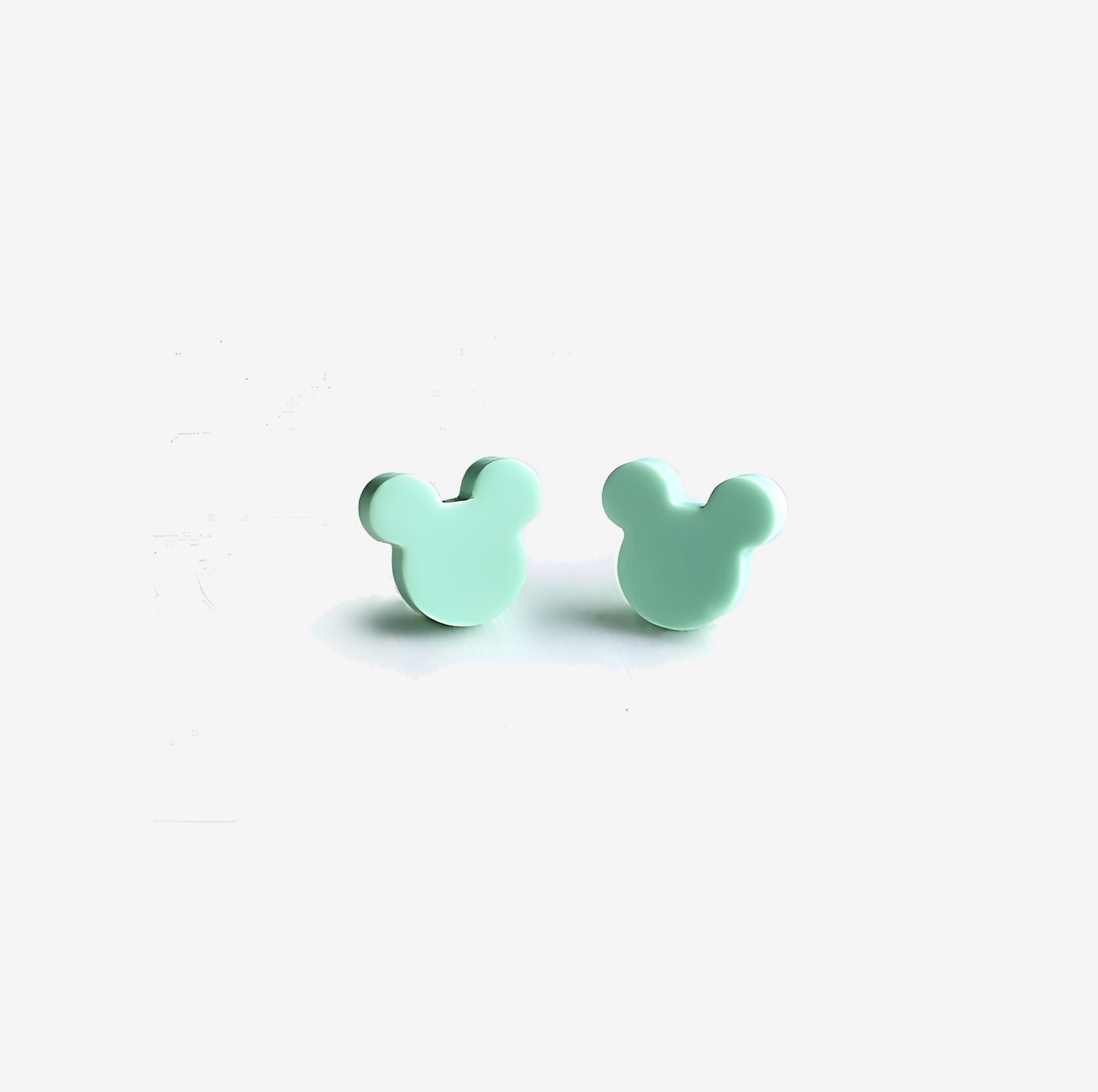 Mini Neon Green Mouse Stud Earrings