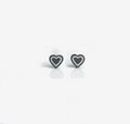 Radian Black Hearts Stud Earrings