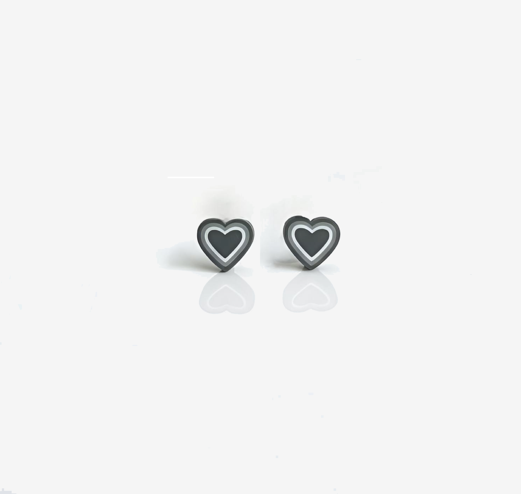 Radian Black Hearts Stud Earrings