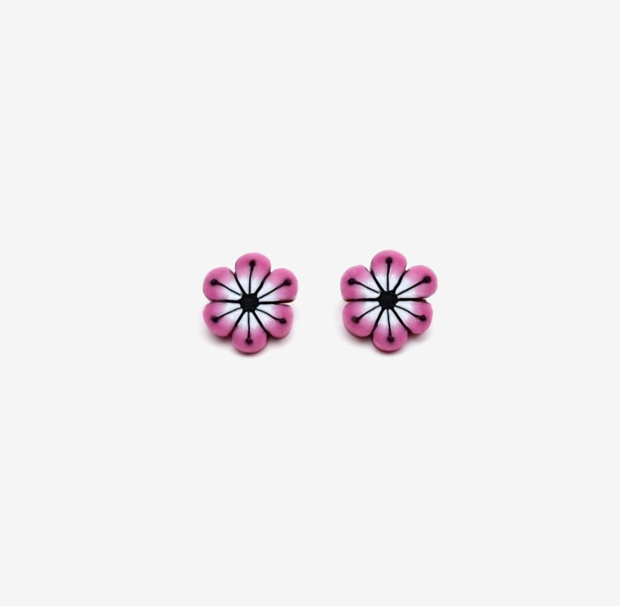 Purple Gardenia Flower Stud Earrings