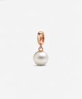 Seashell Pearl Bracelet Charm in Rose Gold