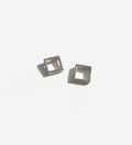 Minimalist Square Sterling Silver Stud Earrings