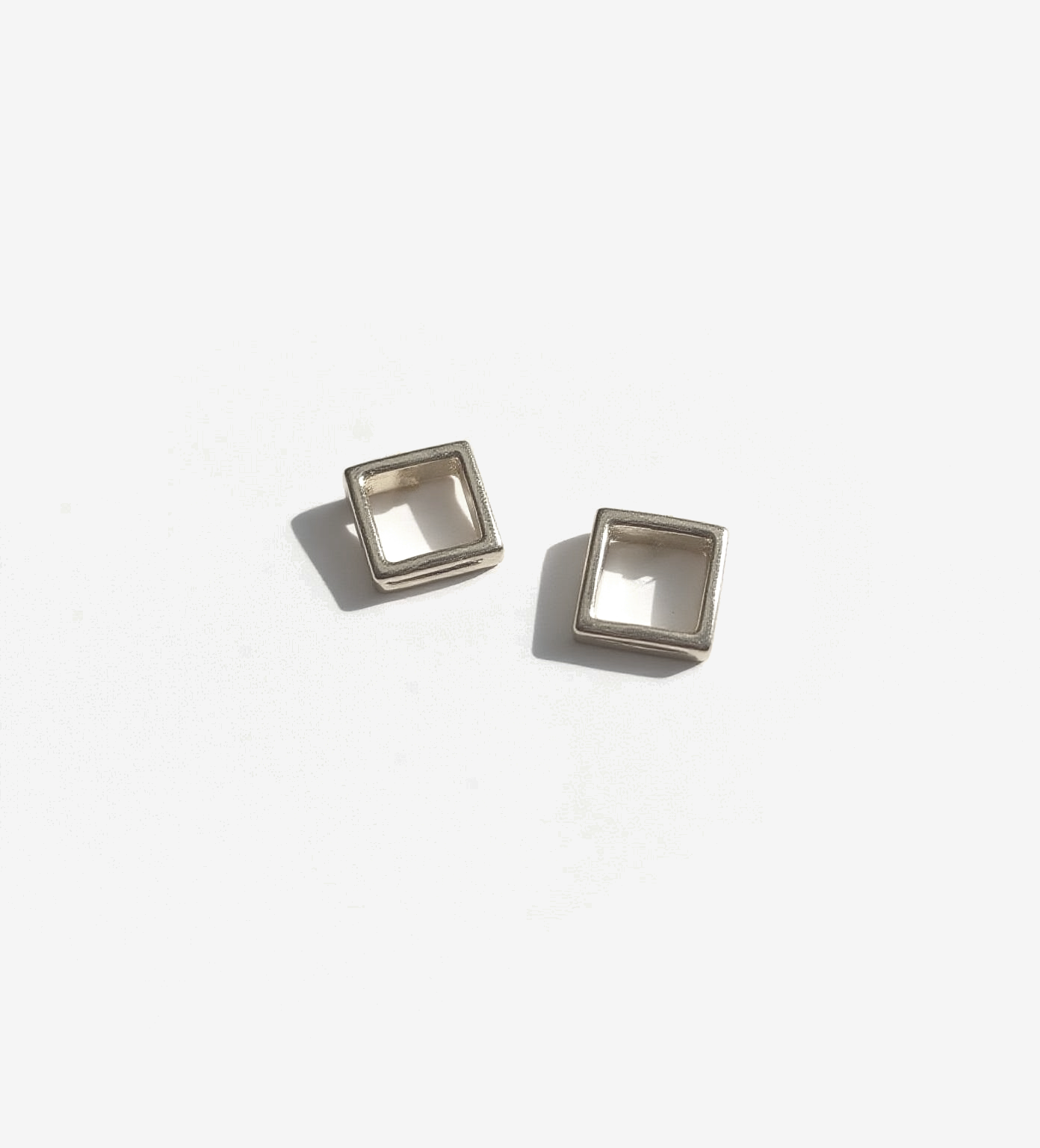 Minimalist Square Sterling Silver Stud Earrings
