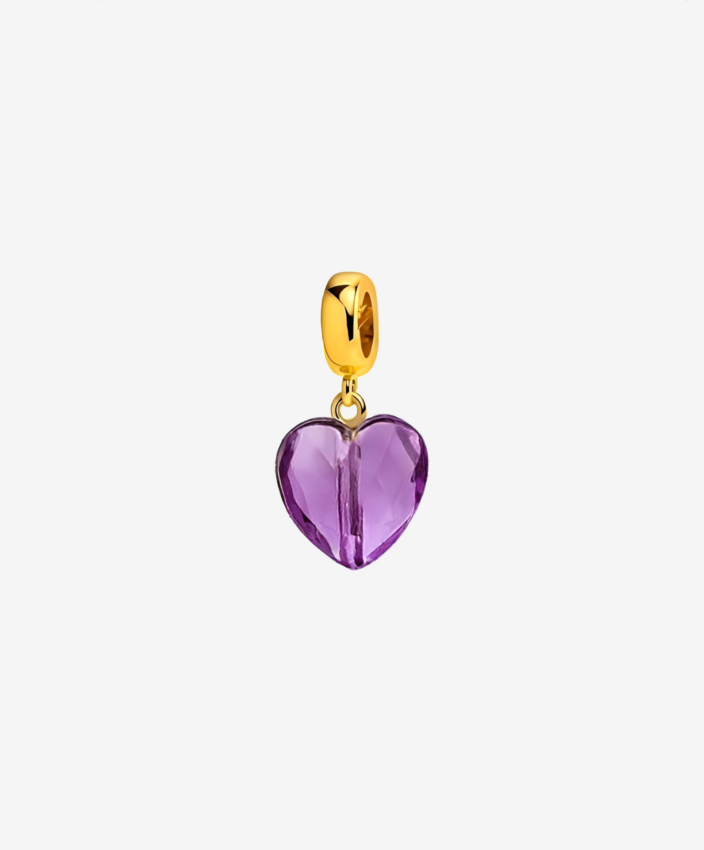 Violet Heart Gold Bracelet Charm