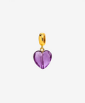 Violet Heart Gold Bracelet Charm