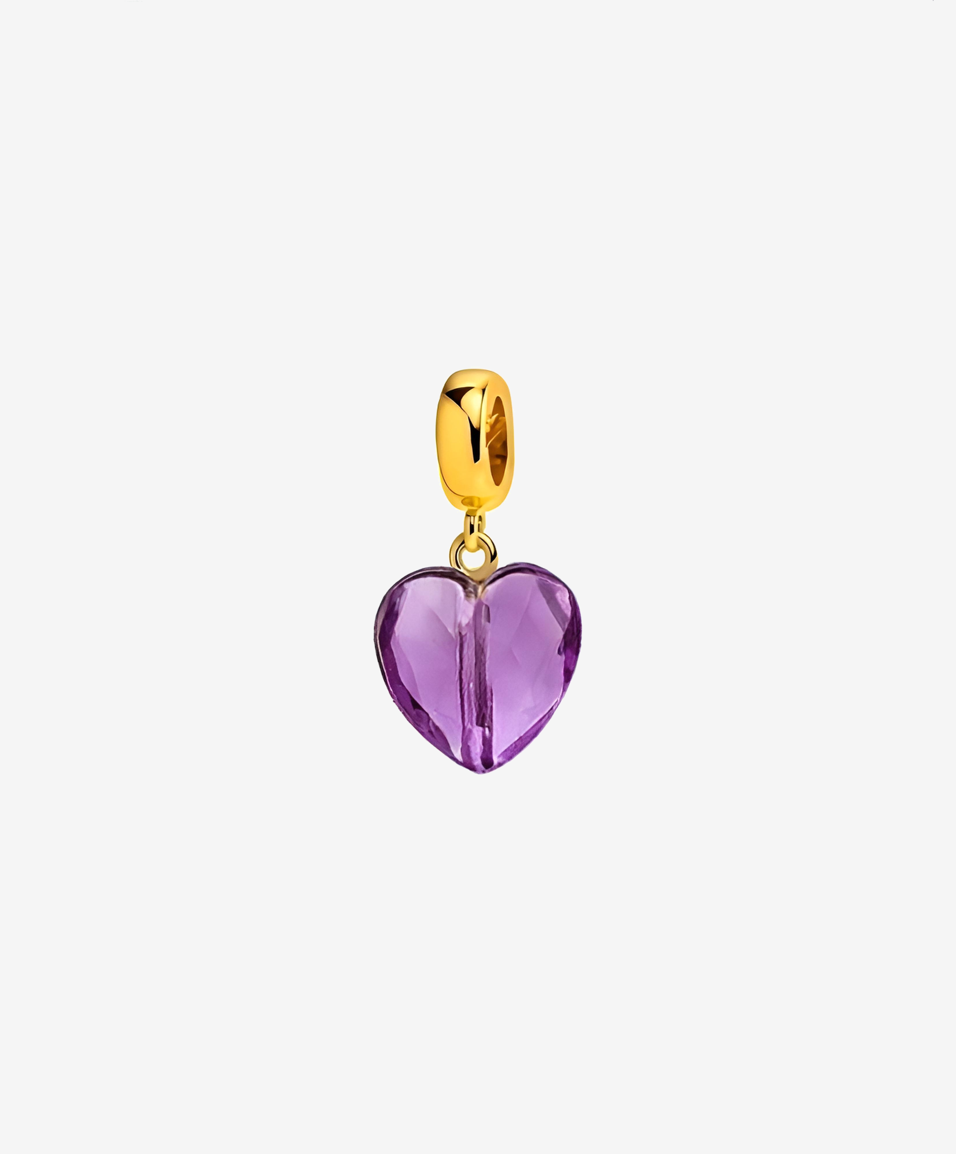 Violet Heart Gold Bracelet Charm