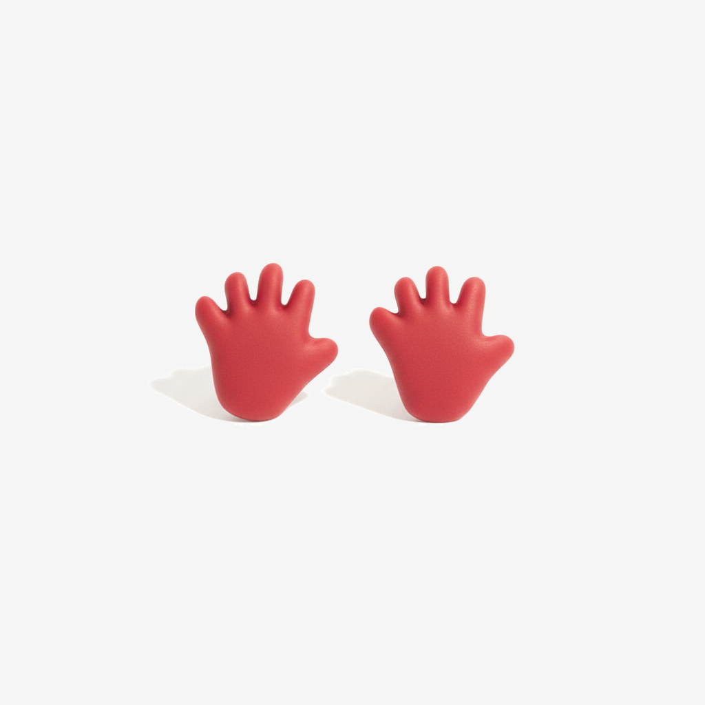 Red Baby Hands Stud Earrings