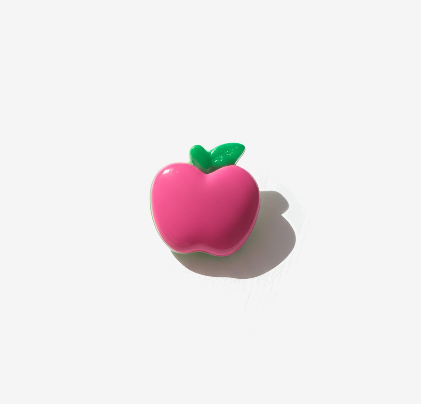 Large Cartoon Apple Pin in Cyclamen