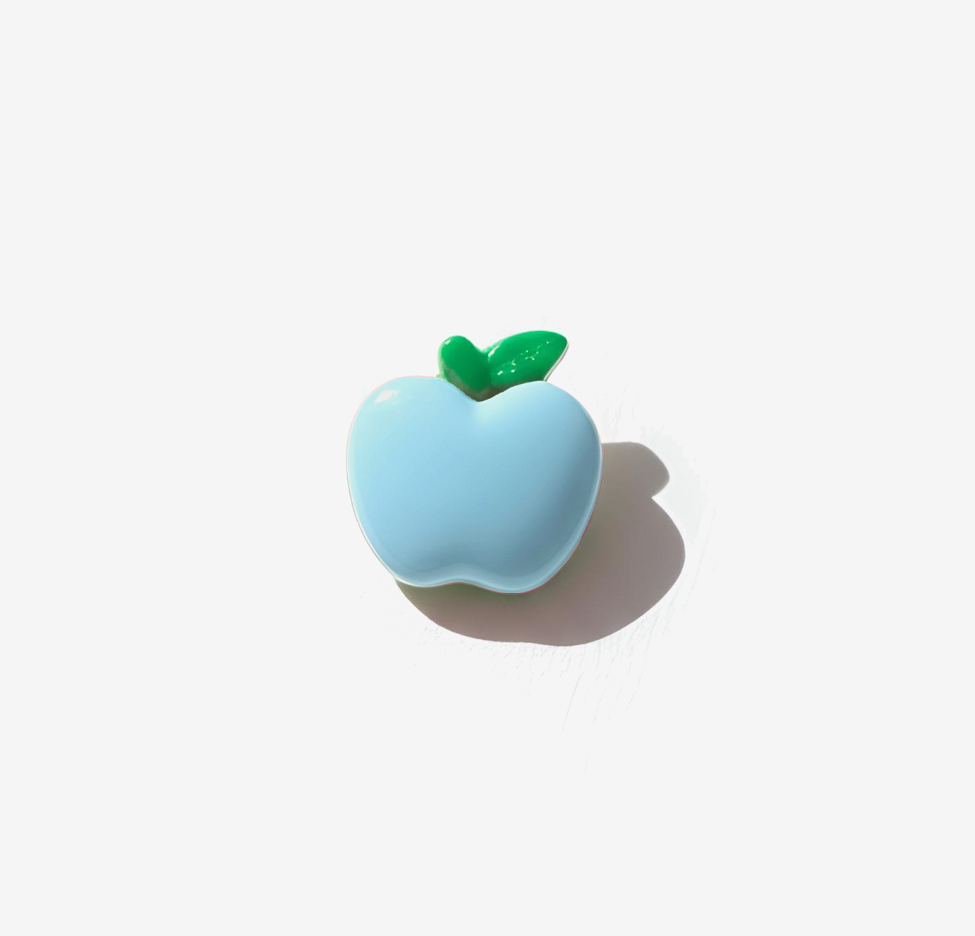 Large Cartoon Apple Pin in Blue