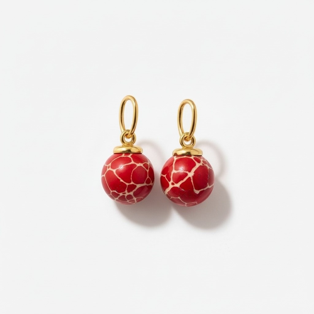 Bright Red Turquoise Earring Charms