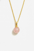 Natural Pink Quartz Pendant Necklace