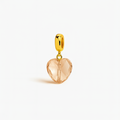 Orange Heart Gold Bracelet Charm