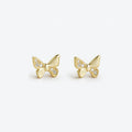 Delicate Butterfly Golden Stud Earrings