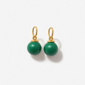Green bead charms for earrings with gold jump rings