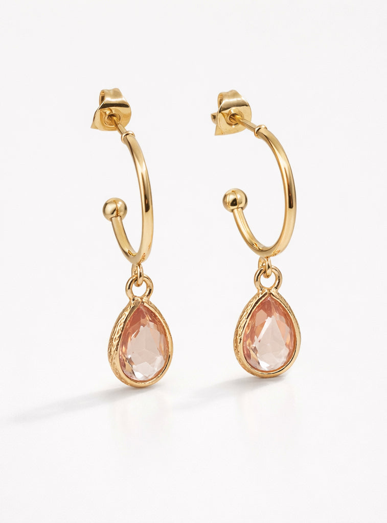 Light Champagne Semi Hoop Earrings