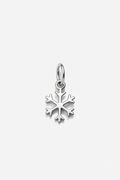 Silver snowflake pendant on a white background