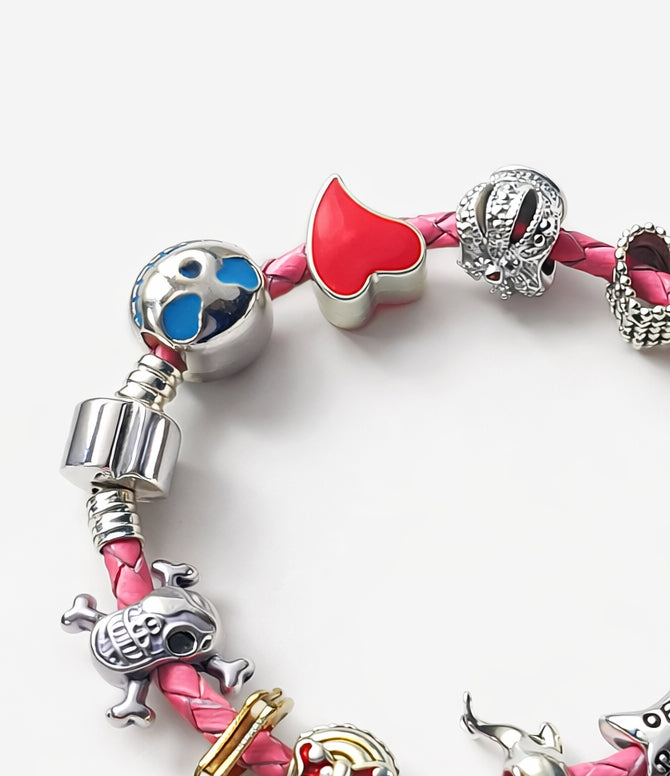 Hot Pink Heart Bracelet Charm