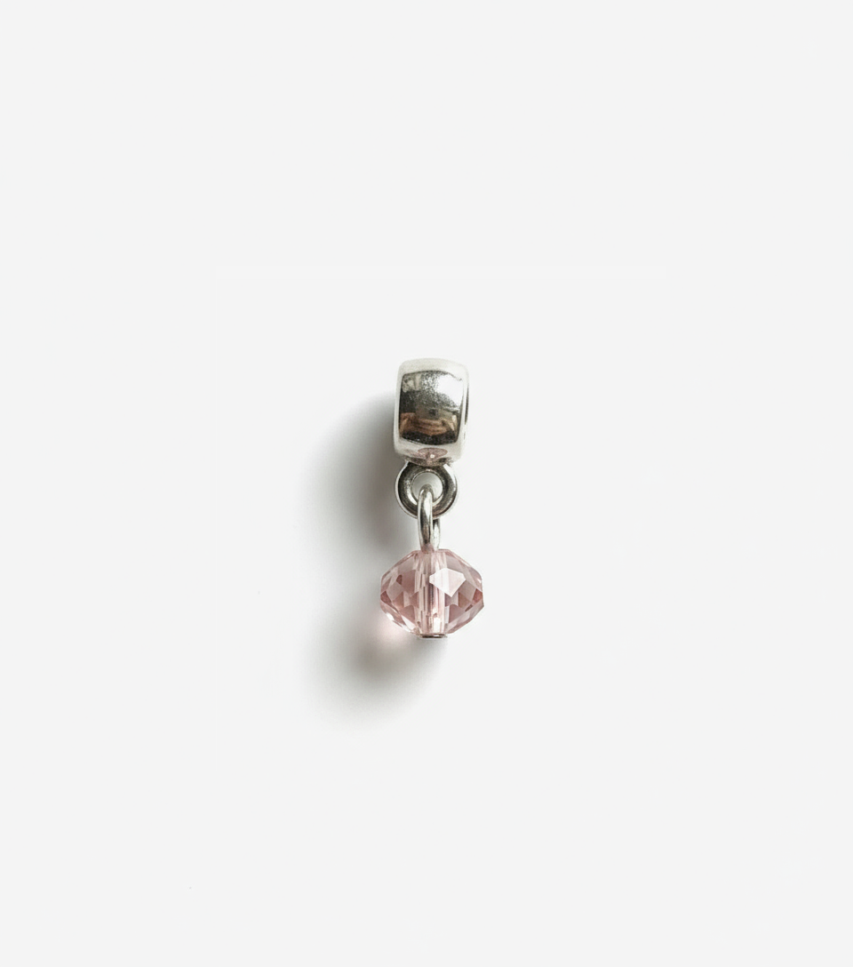 Sparkling Light Pink Crystal Mini Charm
